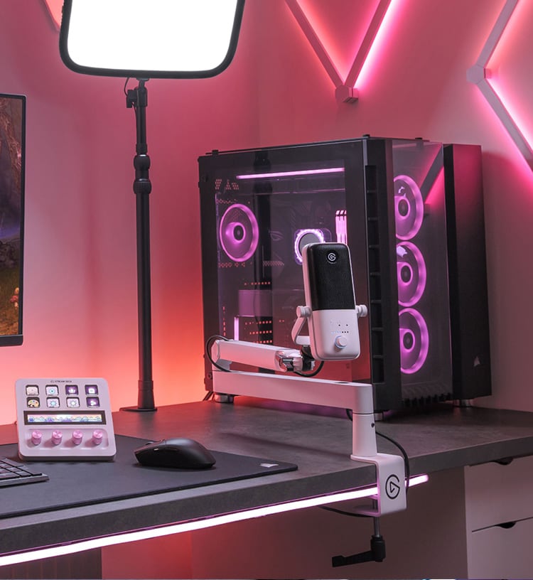 Wave Mic Arm LP - White | Mic Boom Arm for Desks | Elgato